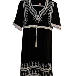 NWOT Embroidered Ethnic Navy Blue Dress Sz Small